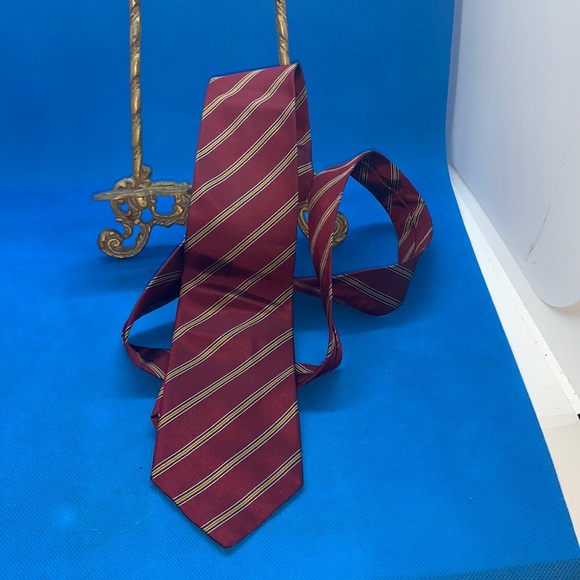 Vintage Christian Dior Monsieur Stripes Print Silk Tie - Picture 1 of 6